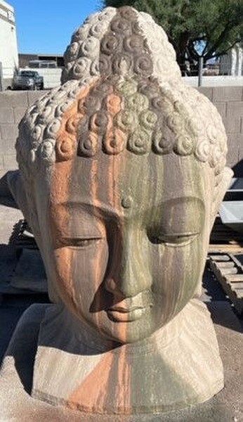 Buddha Bust Head Giant Sculpture Grand Asian Décor Large Size